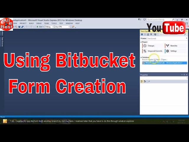 Using Bitbucket Form Creation in Microsoft Visual Studio 2013 for Beginners