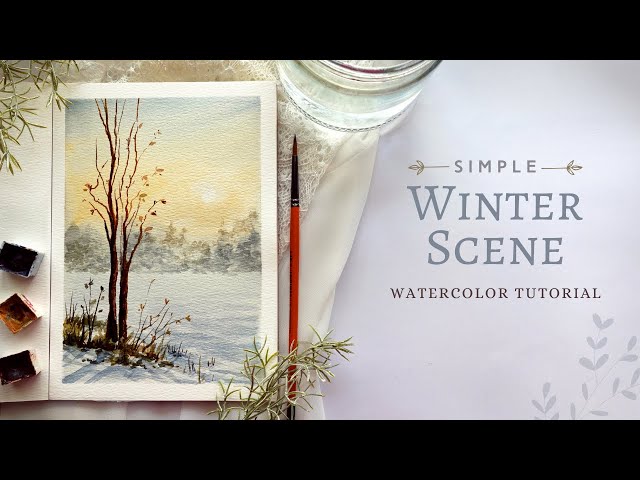 3 Colours to Paint a Simple Winter Scene: Full Watercolor Tutorial