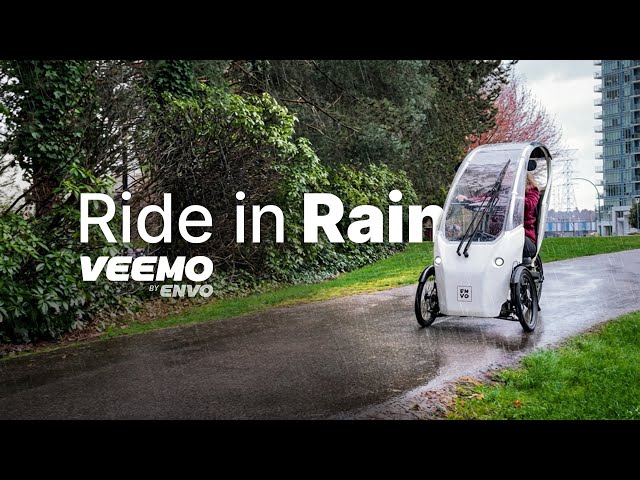 Let's grab a coffee on a rainy day while riding the ENVO Veemo e-velomobile. , Proudly Canadian 🍁