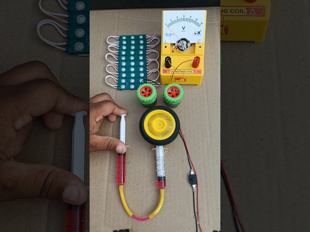 DIY Project:  Wheel Spins 2 Generators ⚡ → 6V Electricity → 30 Green LEDs 💚 | DC Voltmeter Test