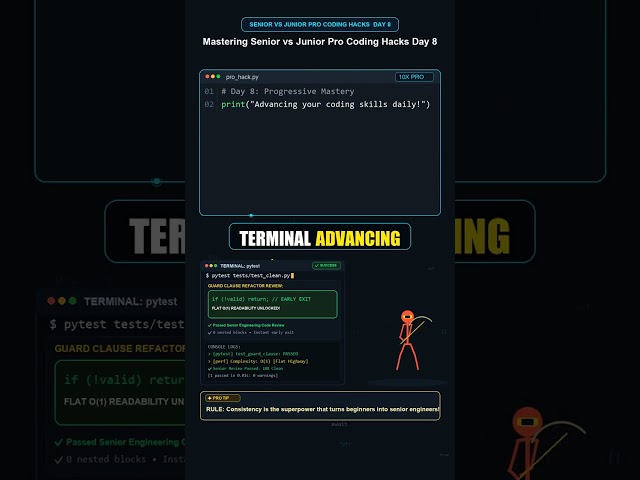 SENIOR VS JUNIOR PRO CODING HACKS • DAY 8 | Mastering Senior vs Junior Pro Coding Hacks Day 8 ⚡ # #S