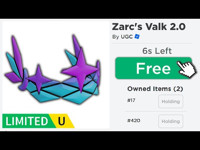How to get My FREE UGC LIMITED Zarc's Valk 2.0 in Roblox! (All Steps)