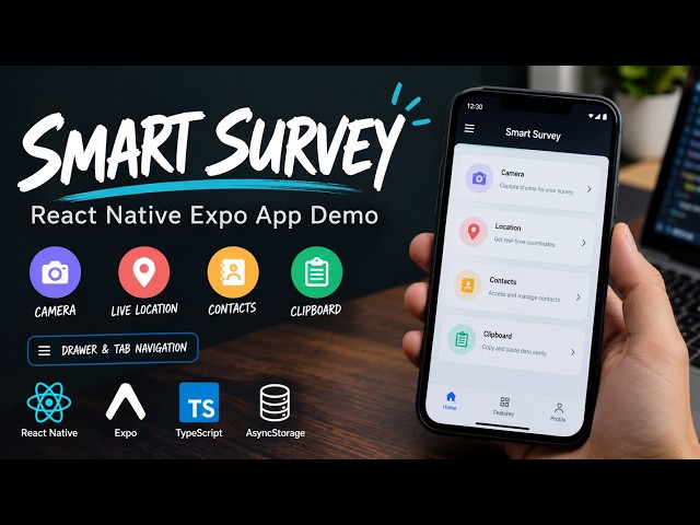Smart Survey  | React Native Expo App Demo | Camera, Location, Contacts & Clipboard | Source Code