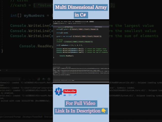Multi Dimensional Array in C#
