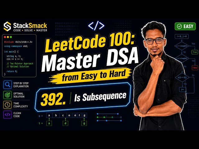 "LeetCode 392. Solved! "Is Subsequence | Easy Java Solution ##StackSmack #shorts #leetcode #youtube