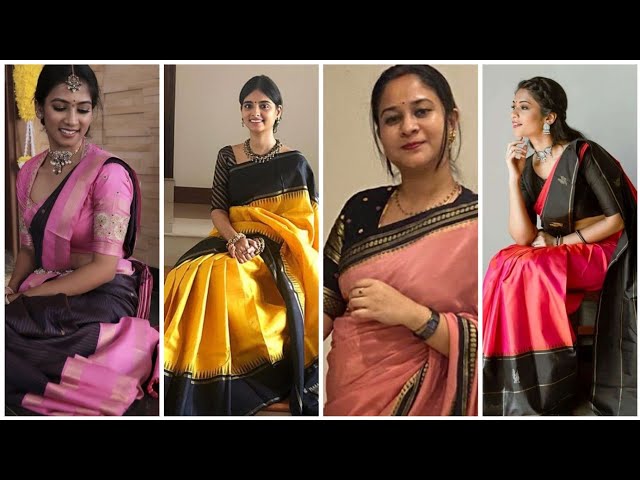 Black Silk Saree Styling Ideas 2026|| Best Black Silk Saree Makeup Look| Amazing Black Saree Styling