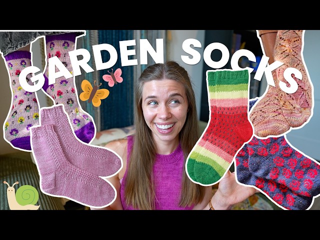 10 garden-themed sock patterns, perfect for Sock Week 2026!