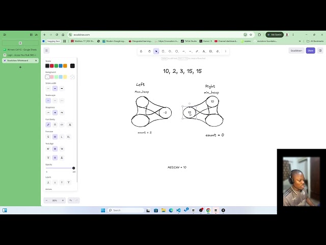 Running Median With Two Heaps Visually Explained | EPI 11.3 Day 103
