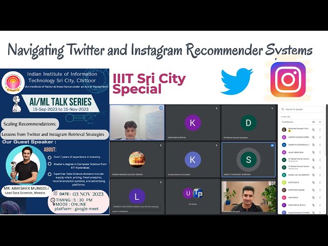 IIIT Sricity Special: Navigating Twitter and Instagram Recommender Systems | Machine Learning AI DS