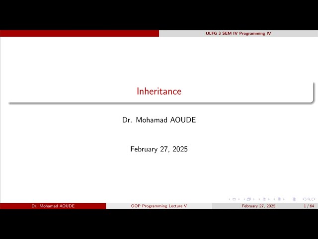 Object-Oriented programming (C#) lecture 05 inheritance part 01