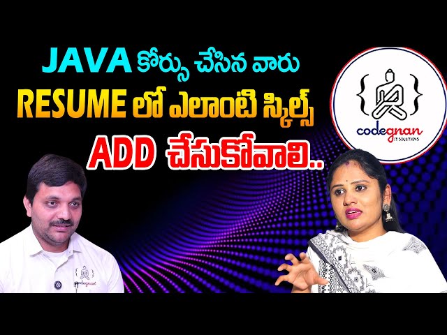 How to Update Java Skills on Your Resume in 2026 | Codegnan Expert Tips | SumanTV Usha