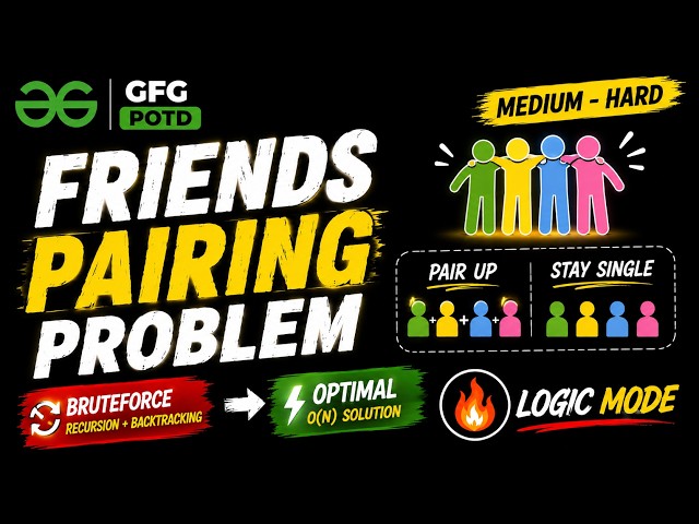 GFG POTD | Friends Pairing Problem | Recursion to DP | Optimal C++ Solution