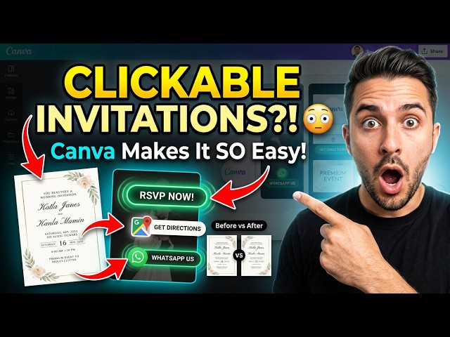 I Made a Professional Clickable Invitation in Canva in Minutes?! 😳💌 | Canva Tutorial
