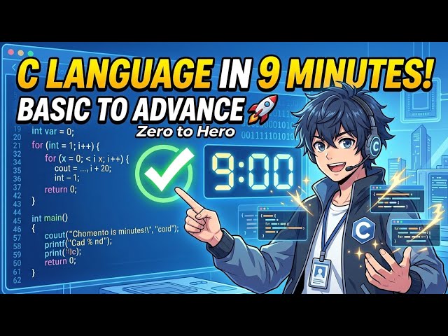  C Language in 9 Minutes! (Basic to Advance) | Zero to Hero Tutorial 🚀