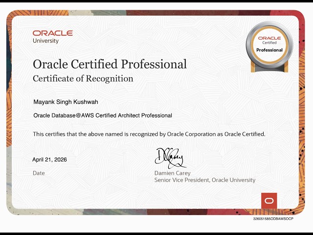 Oracle Database@AWS Architect Professional | My Journey, Tips & Important Topics