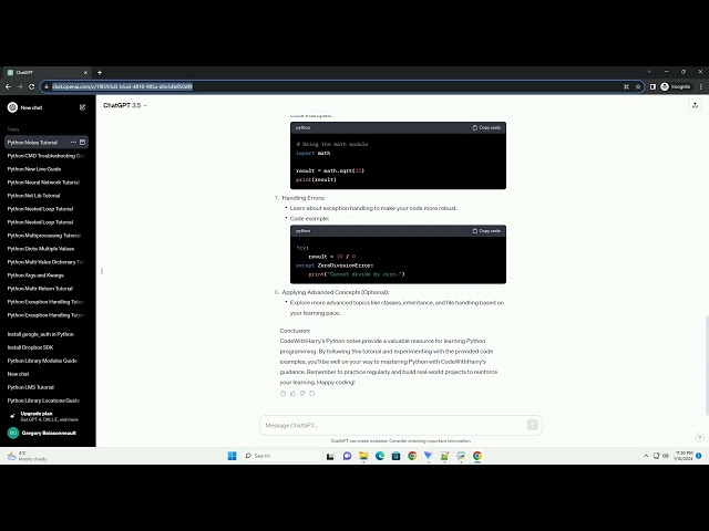 python notes by code with harry
