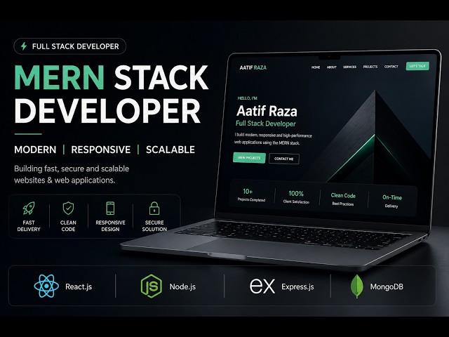 Modern Full Stack Developer Portfolio | React.js, GSAP & MERN Stack Website | Aatif Raza