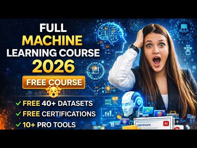 FREE 🔥 Full Machine Learning Course 2026 😱 | 40+ Datasets, Certificates, 🔥 Real Projects | Part-1