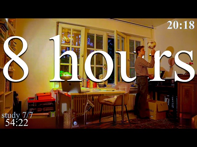LIVE | 8-HOUR study with me 📚⛈️ rain sounds & pomodoro timer 60 & 10