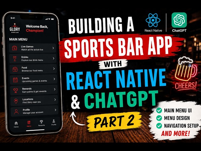 Building a Sports Bar App with React Native & ChatGPT  Part 2: The Home Screen