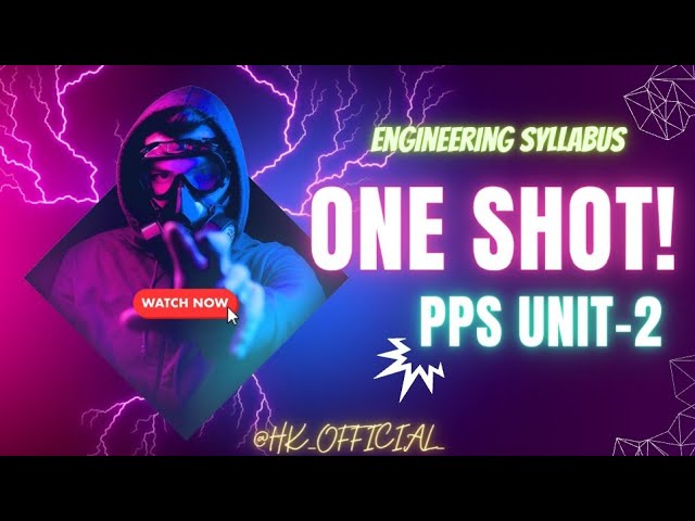 PPS Unit-2 ONE SHOT 💥| Decision Making Statements | Engineering Syllabus | #sppu #pps #insem #loop