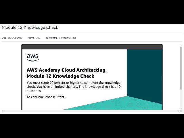 AWS Cloud Architecting - Module 12 - Knowledge Check Answers