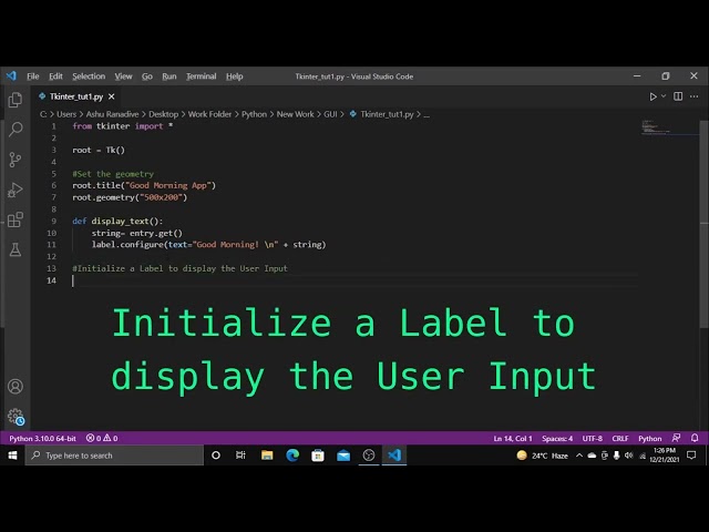 Simple Tkinter Python App Tutorial | DotCode Tutorials |