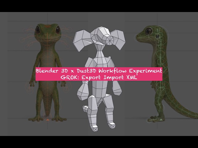 BSLIVE - Trying Export Import Blender and Dust3D with GROK Python