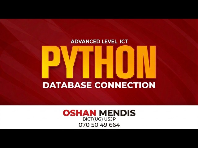 PYTHON + MYSQL DATABASE CONNECTION