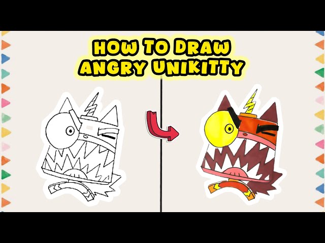 How to Draw Angry Unikitty – Colorful Cartoon Character Art Tutorial
