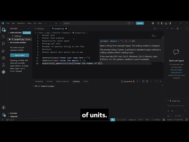 Calculate room rent || Project1 || Python projects with siri