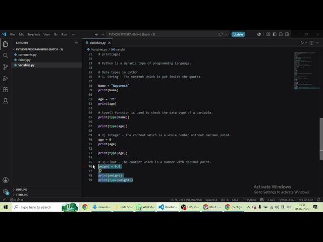 Variables and Data type in Python Part - 2