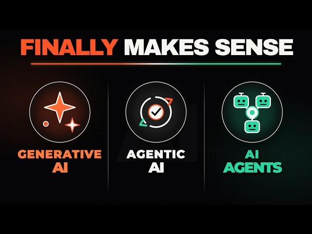 Generative AI vs Agentic AI vs AI Agents (The AI Topic Most People Gets Wrong)