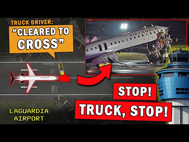 RADIO AUDIO of Air Canada Plane Crash with Fire Truck at LaGuardia