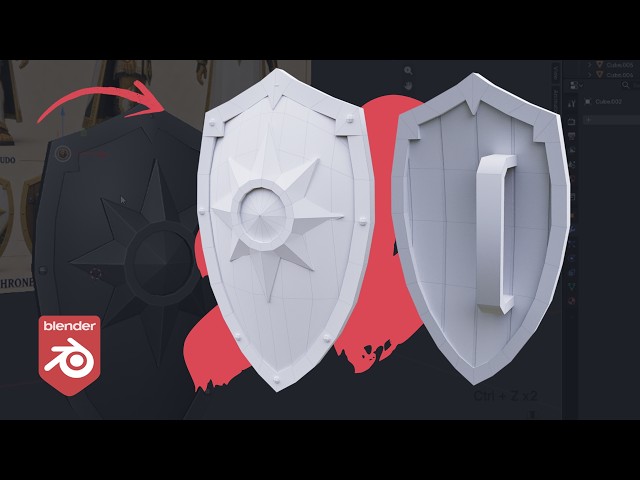 How to model a LOW POLY Shield in BLENDER EASY