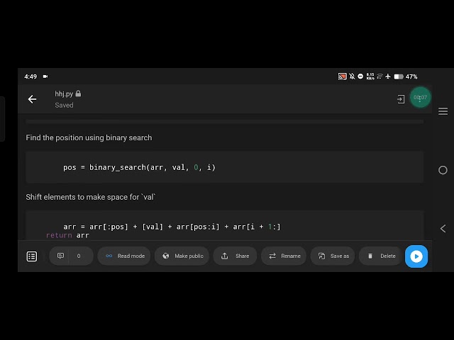 Python Program for Binary Insertion Sort - Optimized Insertion Algorithm