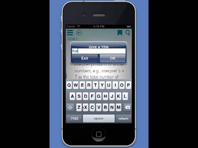 Demo of Common Core Library app on iPhone