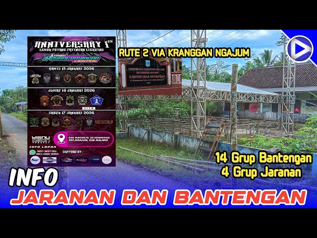 INFO LOKASI BANTENGAN MBEROT JARANAN DOR‼️18 Grup Kesenian | Rute 2 via Kranggan | Sukorejo Ngajum