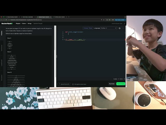 HackerRank | Python | HHKB Type-S | 40 min real time | no talking | EP-3