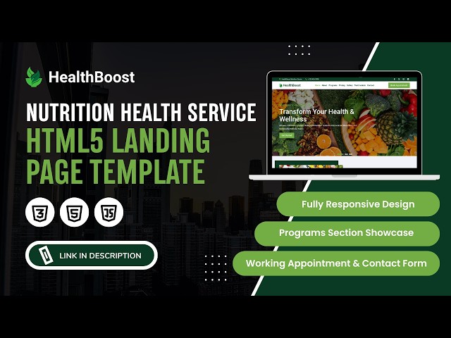 🥗 Nutrition & Wellness Website Template 2026 | HTML5 Responsive Landing Page (LIVE DEMO)