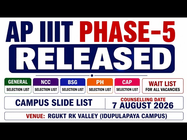 AP IIIT Phase 5 selection list released | How to check AP IIIT Phase 5