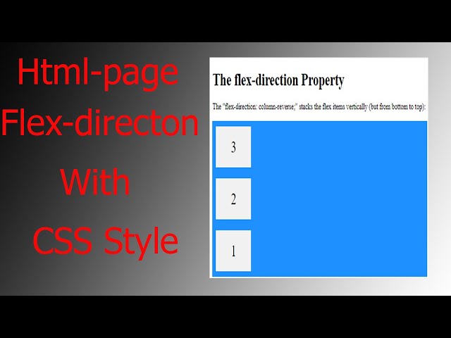 How to Create a Flex direction Property With  column-reverse Using Html and CSS (2021)