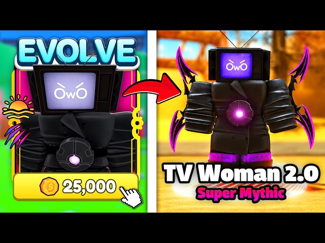 Evolucioné a TV WOMAN 2.0 SÚPER MÍTICA en Skibidi Masters Tower Defense.