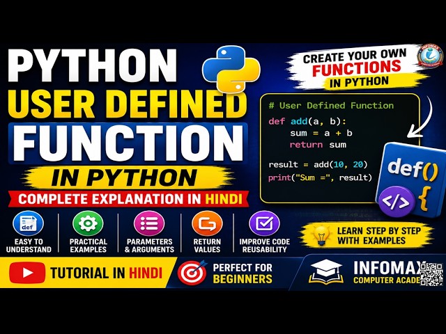 User Defined Function in Python | Create Your Own Functions in Python | Python Functions