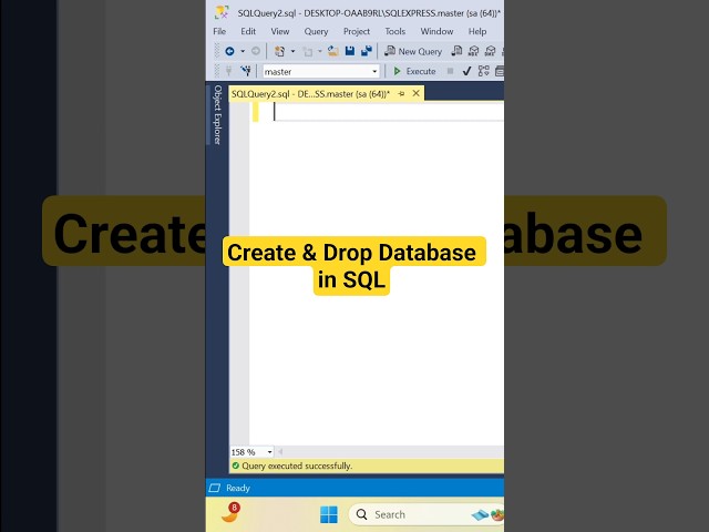 Create & Drop Database in SQL | 2 Important Commands 🔥 | SQL Server
