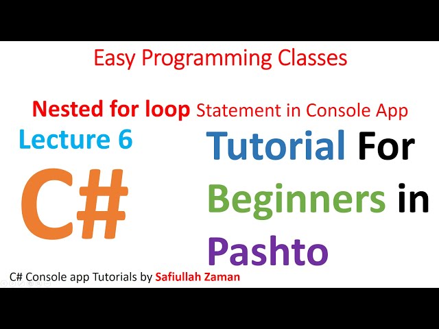 Nested For Loop Explained with Easy Examples | Programming for Beginners Lecture 6