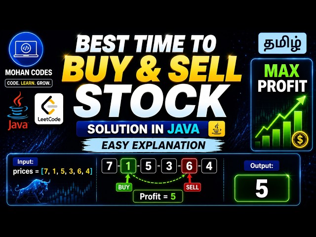 Best Time to Buy and Sell Stock Leetcode solution in Java  | Easy Explanation in Tamil