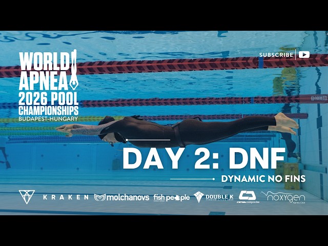 Day 2: DNF Dynamic No Fins - World Apnea 2026 Pool Championships Budapest