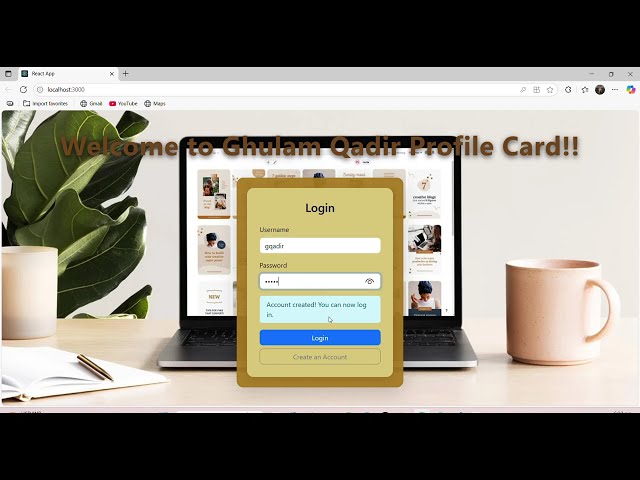 React Profile Card Web App!!