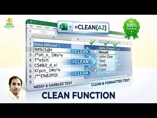 CLEAN Function in Excel | Remove Hidden Characters Like a Pro | Complete Tutorial with Examples